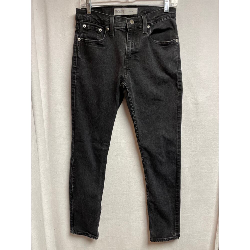 Womens Signature series Levi Strauss black denim jeans S 37 slim